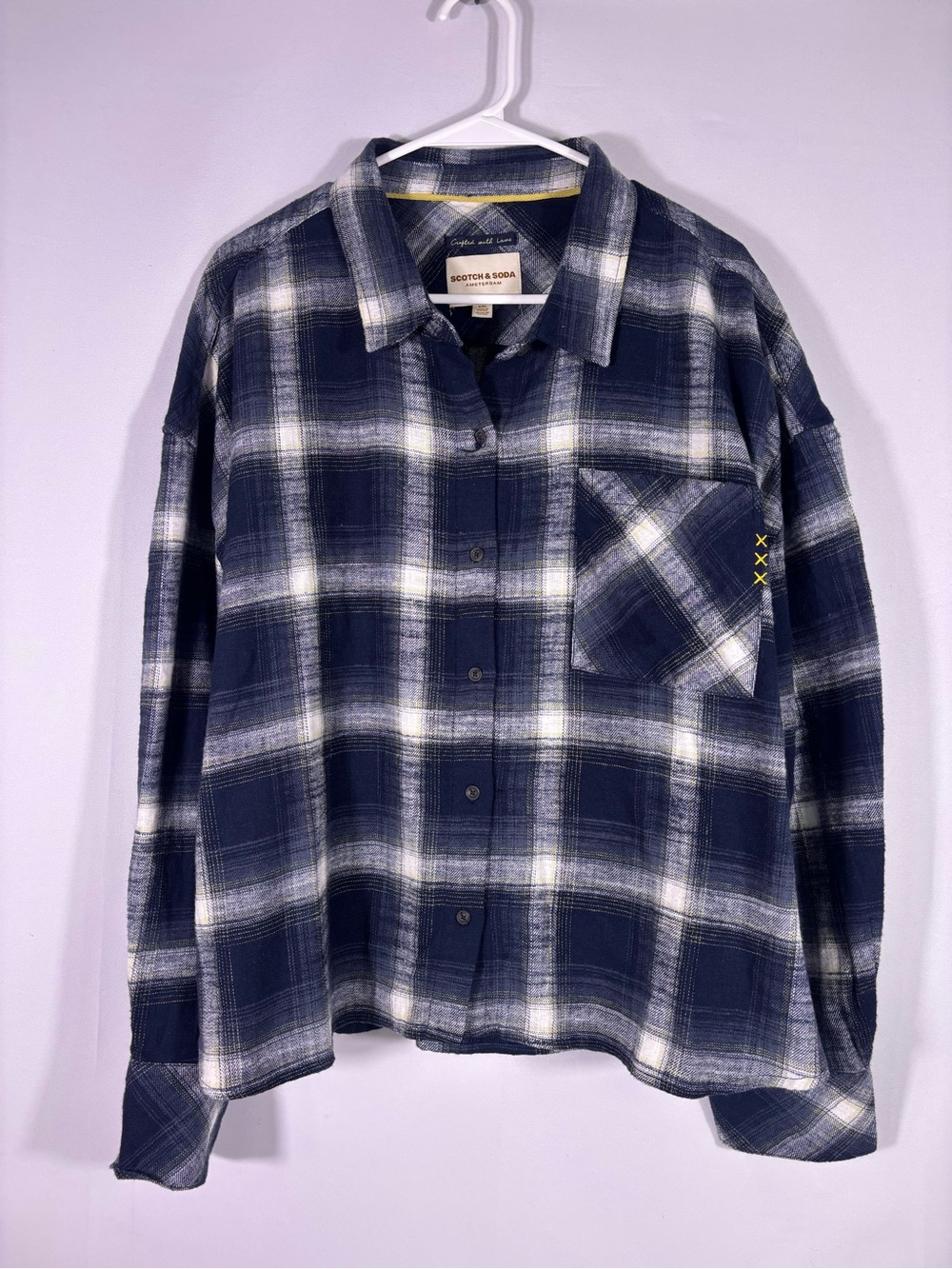 Scotch & Soda Plaid Flannel Shirt 100% Cotton Oversized Western Size XXL